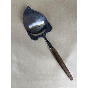 Vintage MCM Cheese Plane Slicer Stainless‎ Steel Serrated Edge Wood Handle Japan
